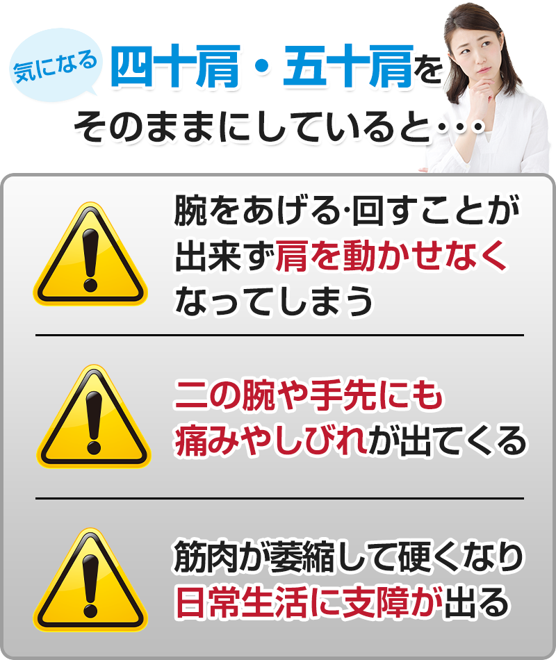 気になる四十肩・五十肩をそのままにしていると