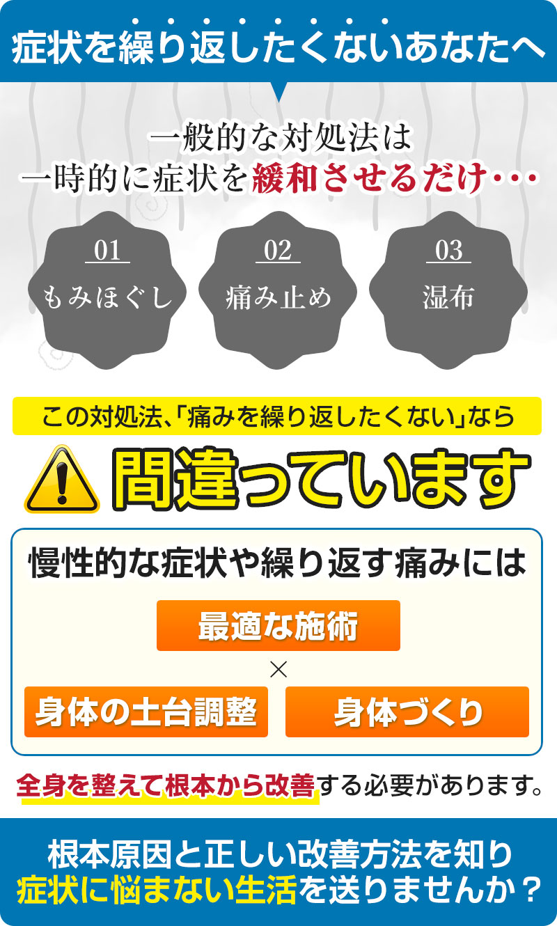 症状を繰り返したくないあなたへ